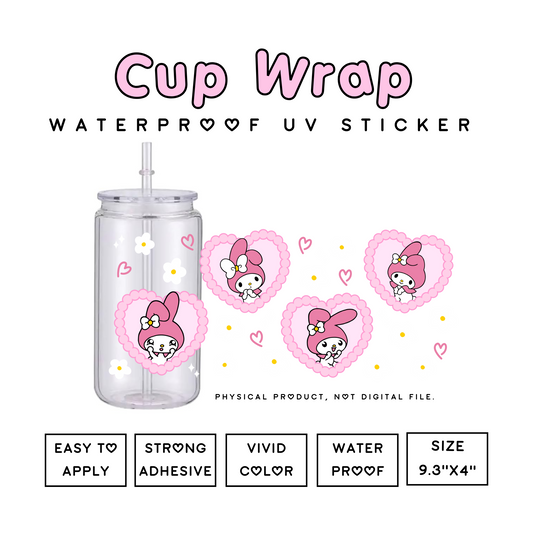 Sanrio Anime Cup Wrap Sticker - Ready to Use