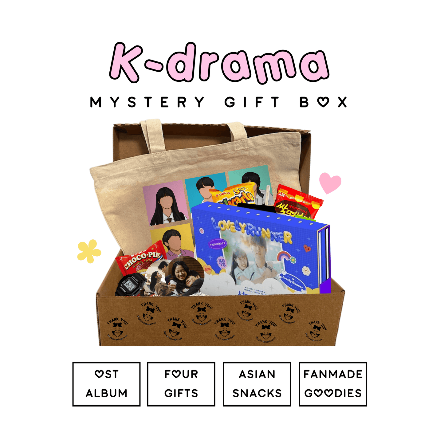 Korean Drama Gift Box with OST Album + 4 Mystery Gifts