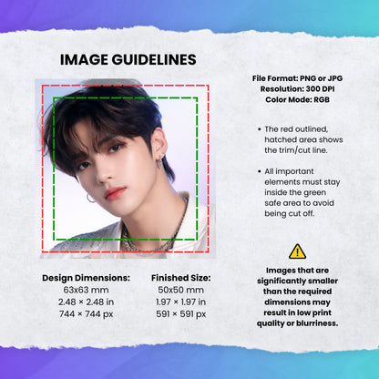 50mm Gloss Square Badge