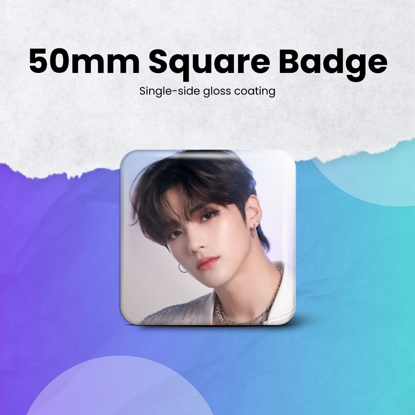 50mm Gloss Square Badge